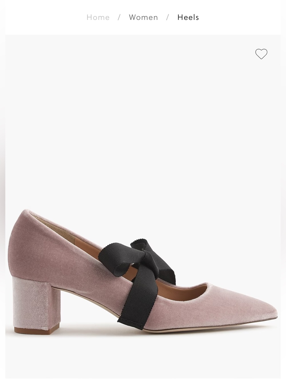 J. Crew Dusty Rose Velvet Pointed Pumps with Black Bow size 9